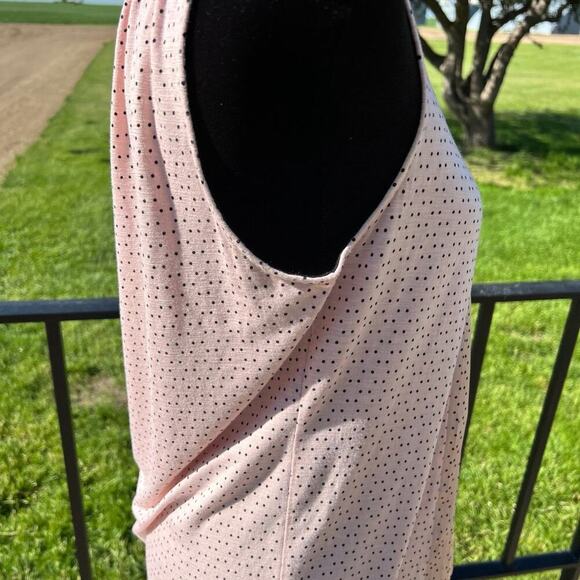 LOFT tank top, pleated front, rounded neckline, pink, women’s PETITE M - Picture 4 of 9